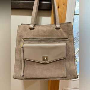 Spartina 449 Dusty Taupe Suede Tote Bag